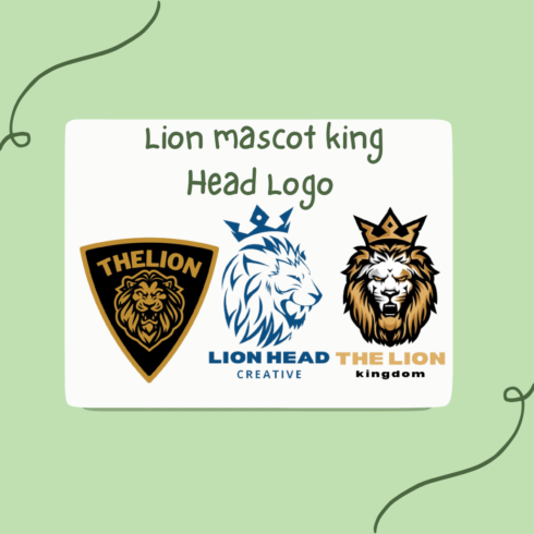 Lion King mascot Head premium Logo Desgin cover image.