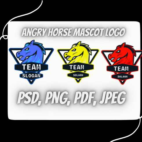 Angry Horse moscot Head logo Desgin cover image.