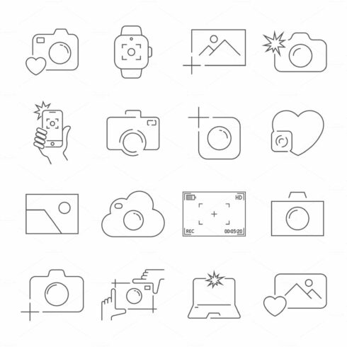 Camera and Photography icons Set cover image.