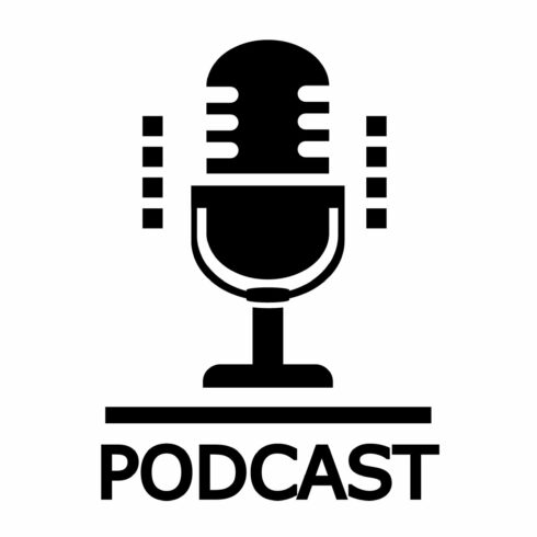 Broadcast podcast microphone icon cover image.