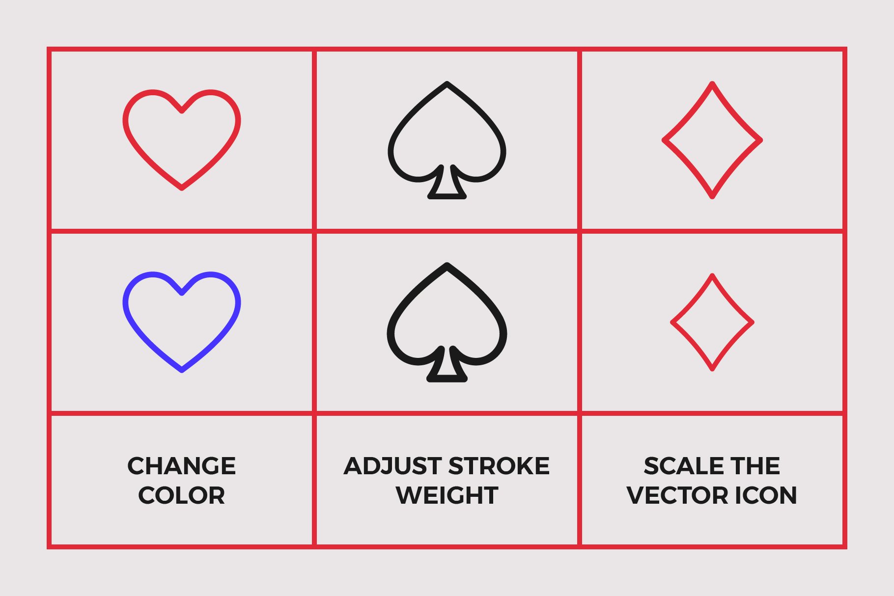 8 Playing Card Poker Symbols Set preview image.