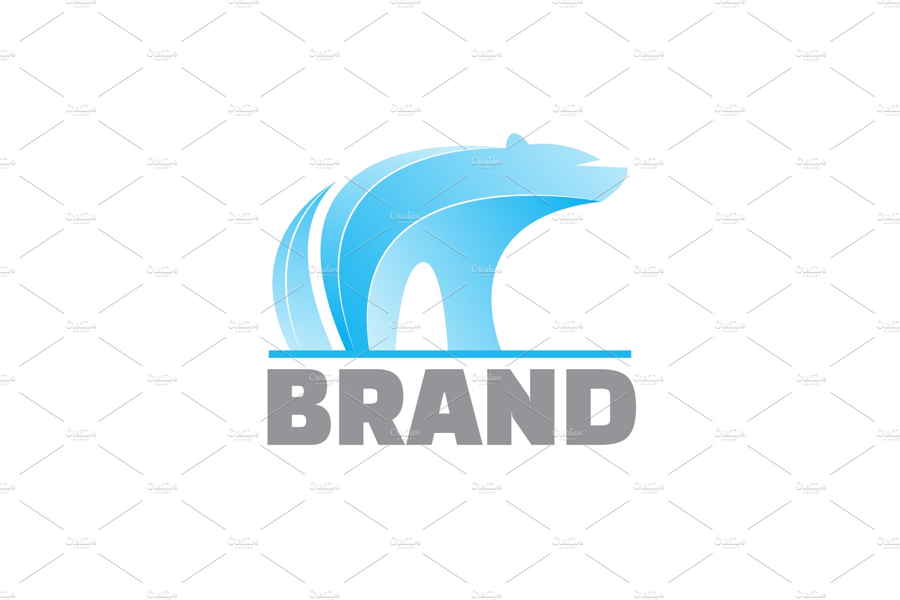 Polar bear design logo template cover image.