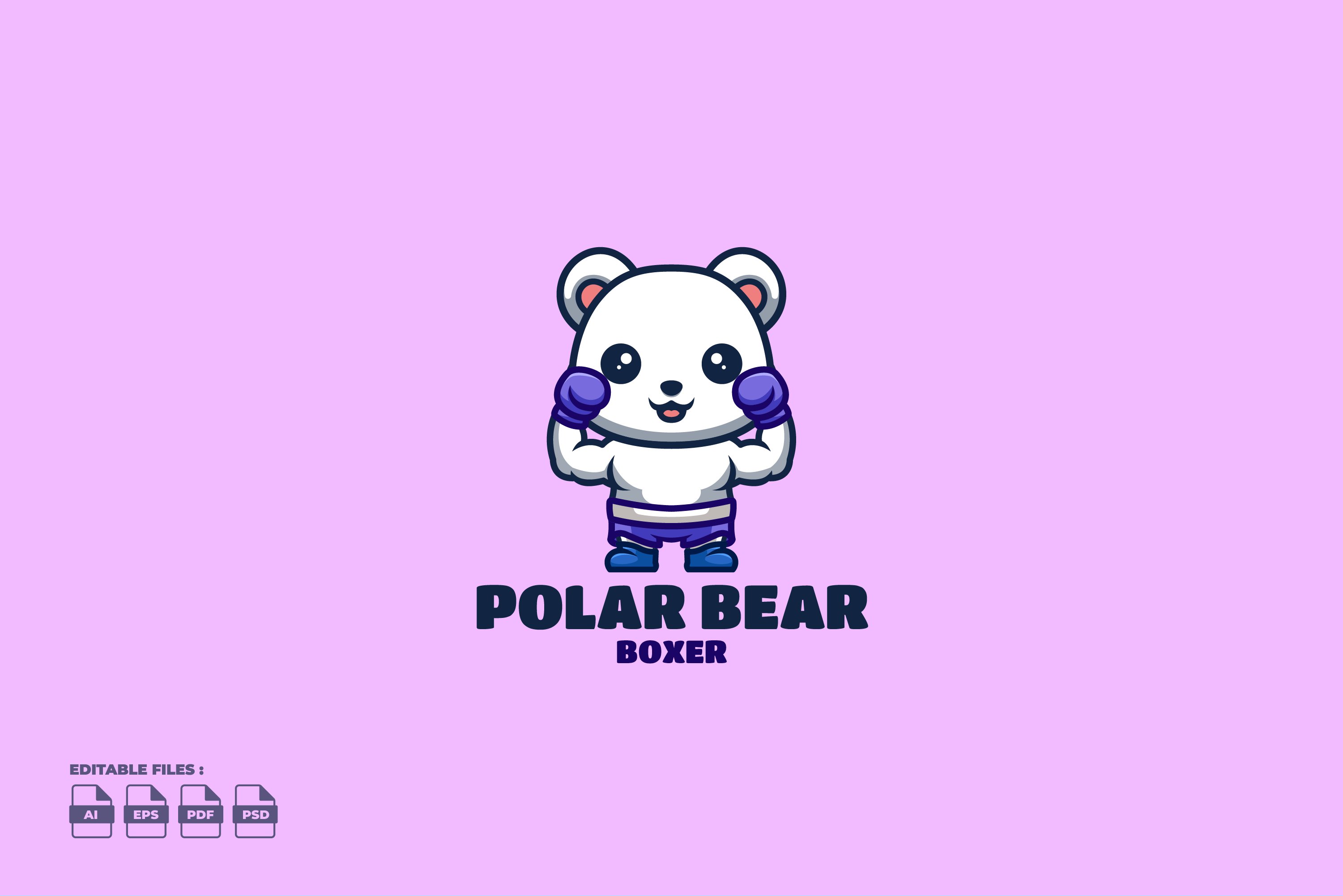 Boxer Polar Bear Cute Mascot Logo cover image.