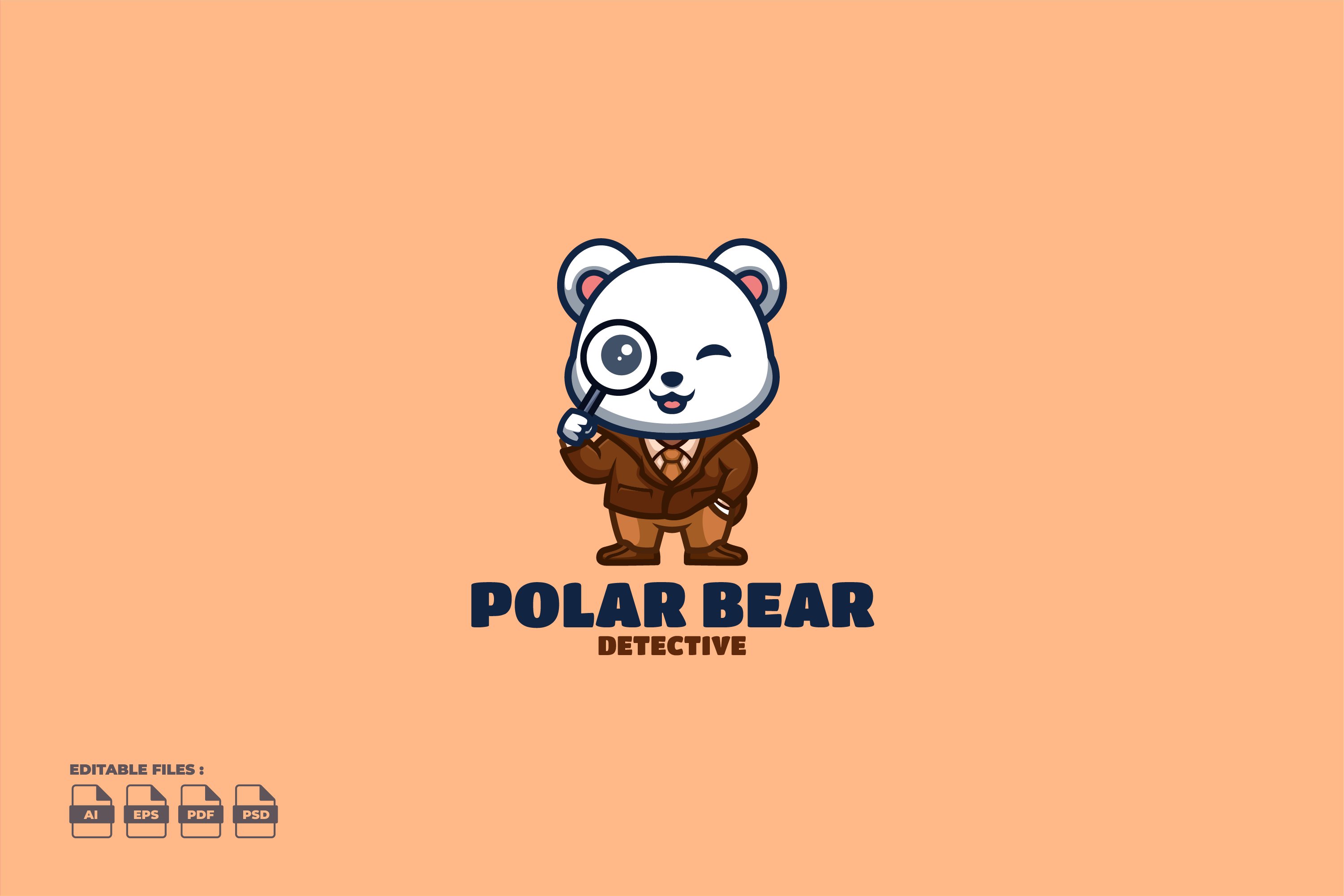 Detective Polar Bear Cute Mascot Log cover image.