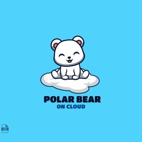 On Cloud Polar Bear Cute Mascot Logo cover image.