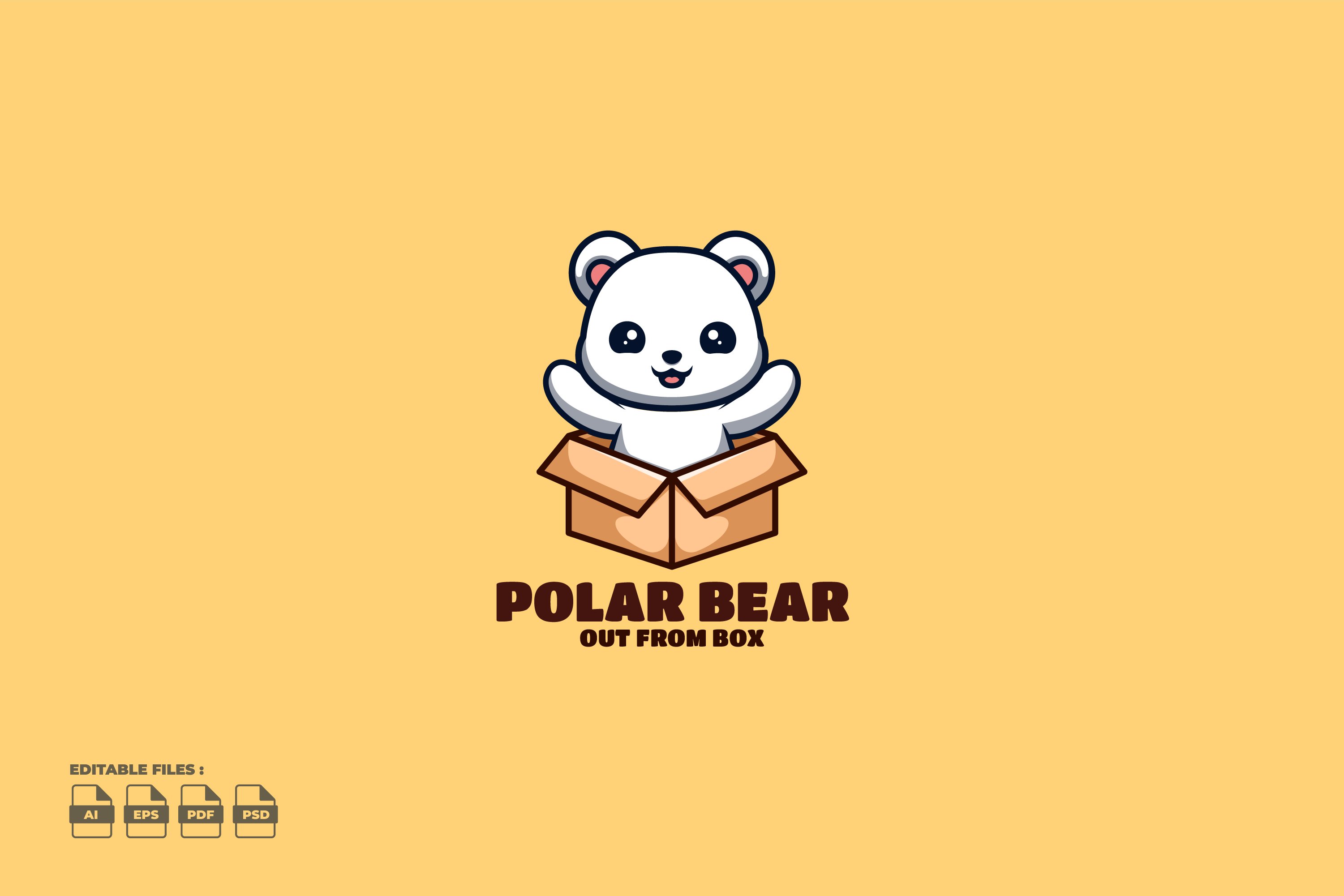 Out From Box Polar Bear Cute Mascot cover image.