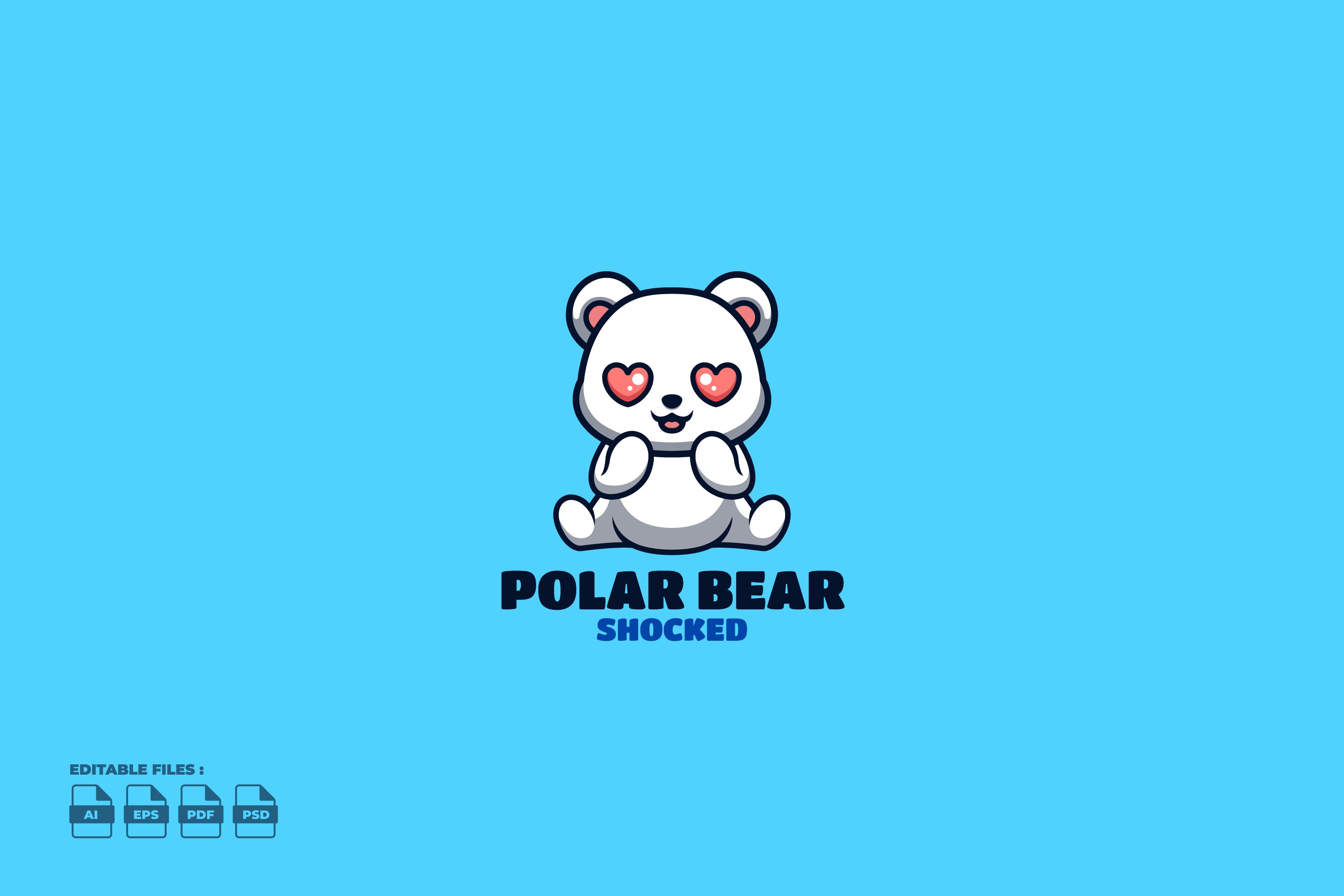 Shocked Polar Bear Cute Mascot Logo cover image.