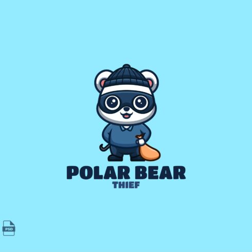 Thief Polar Bear Cute Mascot Logo cover image.