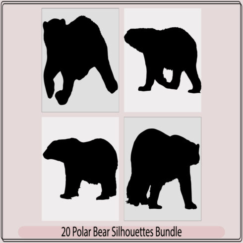 Polar Bear silhouette icon,polar bear symbol of the Arctic,vector silhouette bear,The Bears Wildlife animals cover image.