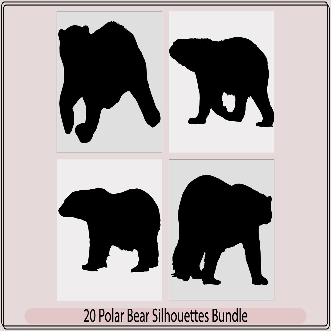 Polar Bear silhouette icon,polar bear symbol of the Arctic,vector silhouette bear,The Bears Wildlife animals preview image.