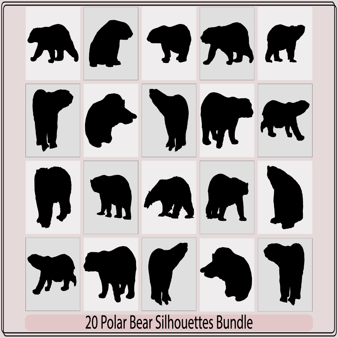 Polar Bear silhouette icon,polar bear symbol of the Arctic,vector silhouette bear,The Bears Wildlife animals cover image.