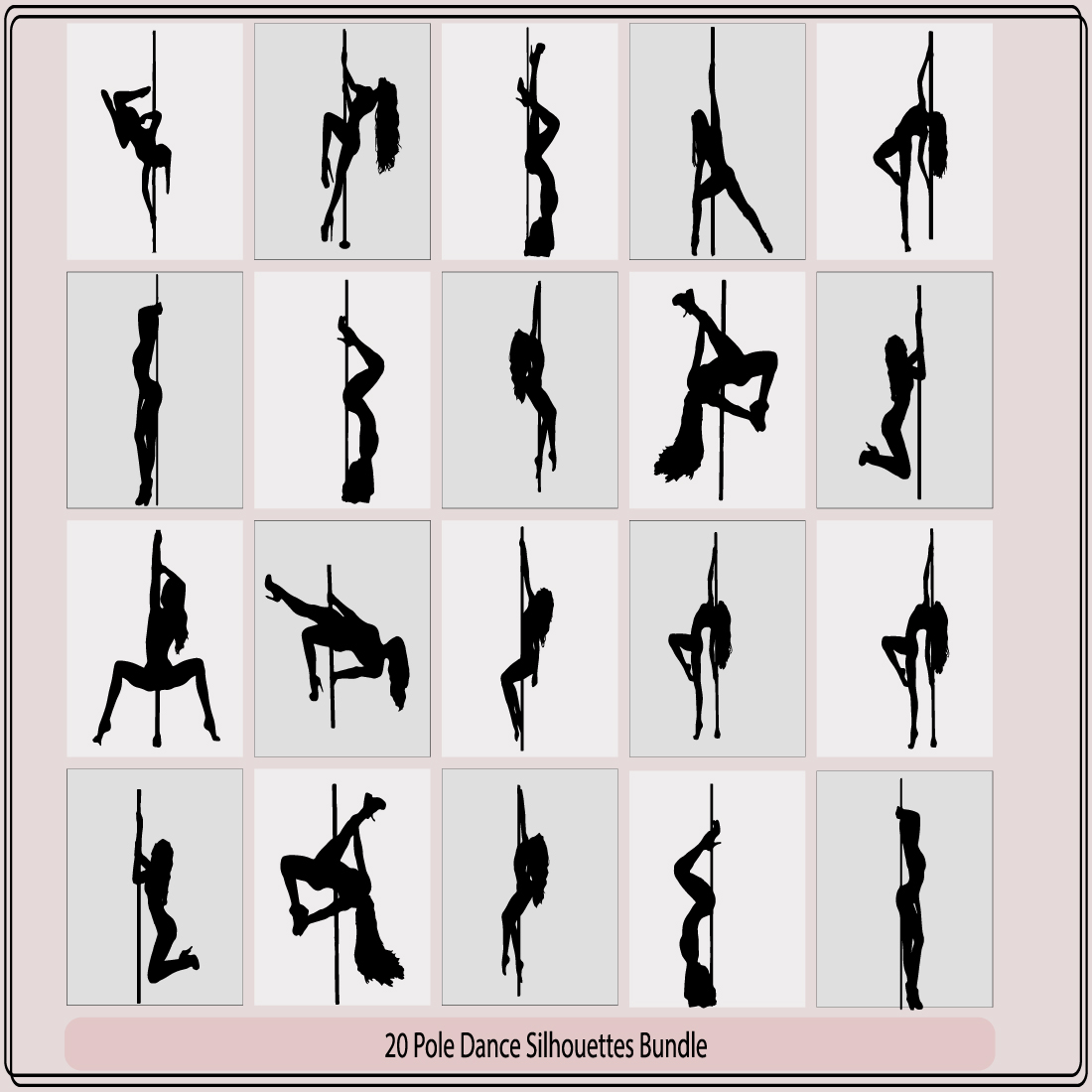 Pole Dance Women Silhouettespole Dancer Silhouettespole Girl Illustration Dancer Vector 5686