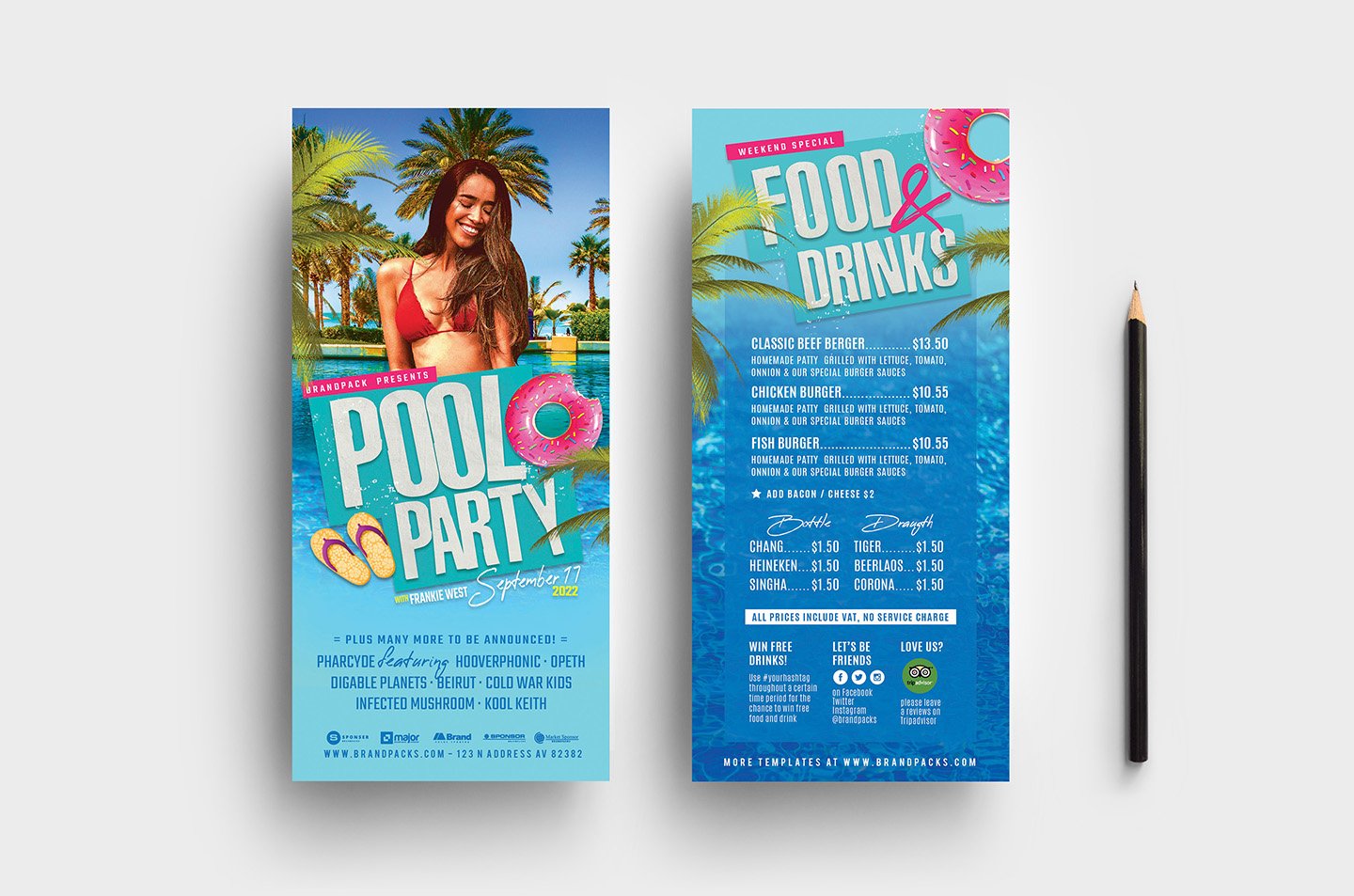 pool party dl card template 512