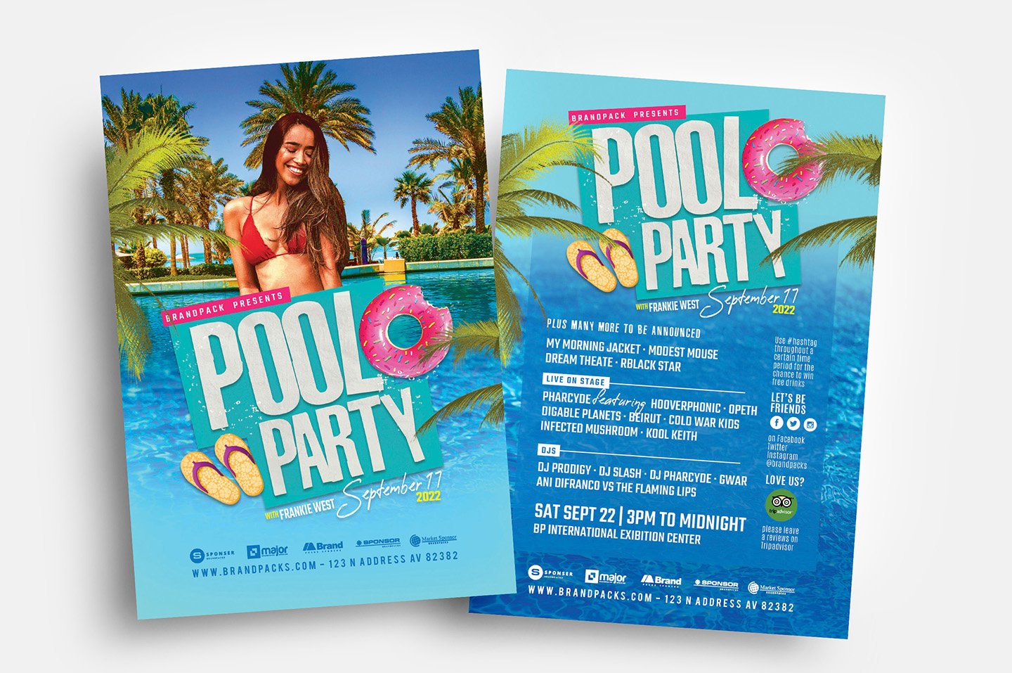 Pool Party Flyer Template cover image.