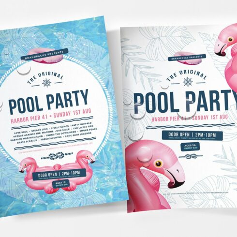 Modern Pool Party Poster / Flyer cover image.