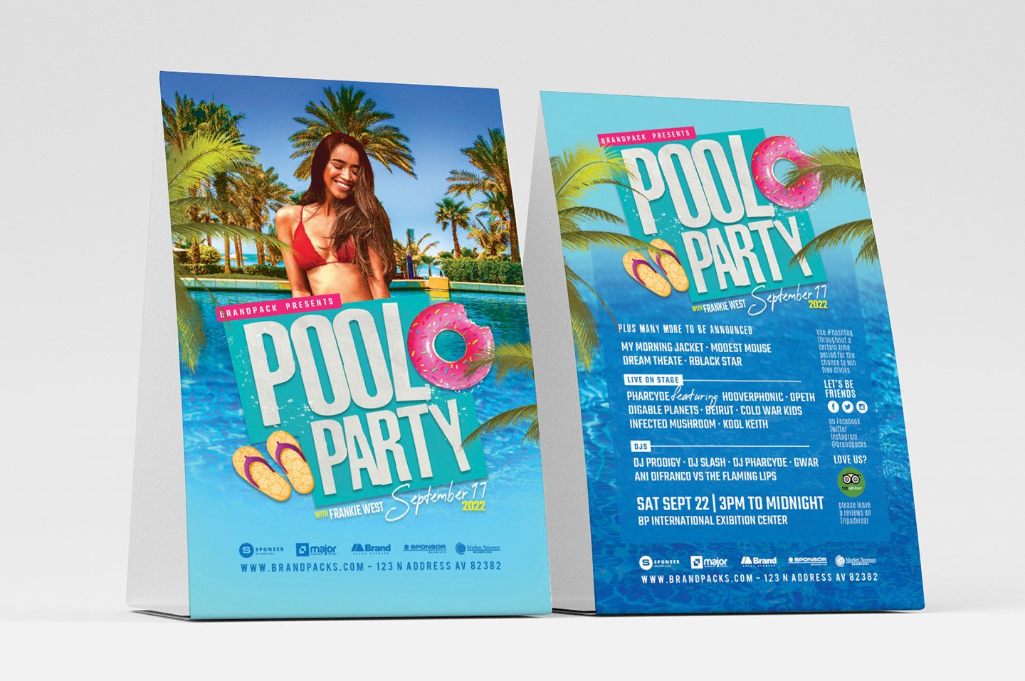 Pool Party Flyer Template preview image.