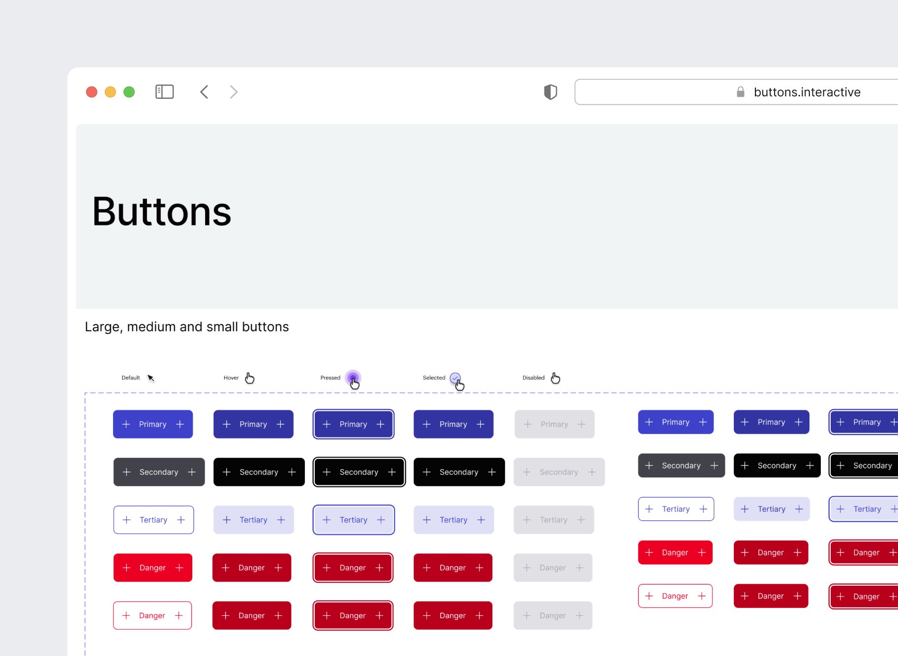 Interactive buttons kit preview image.