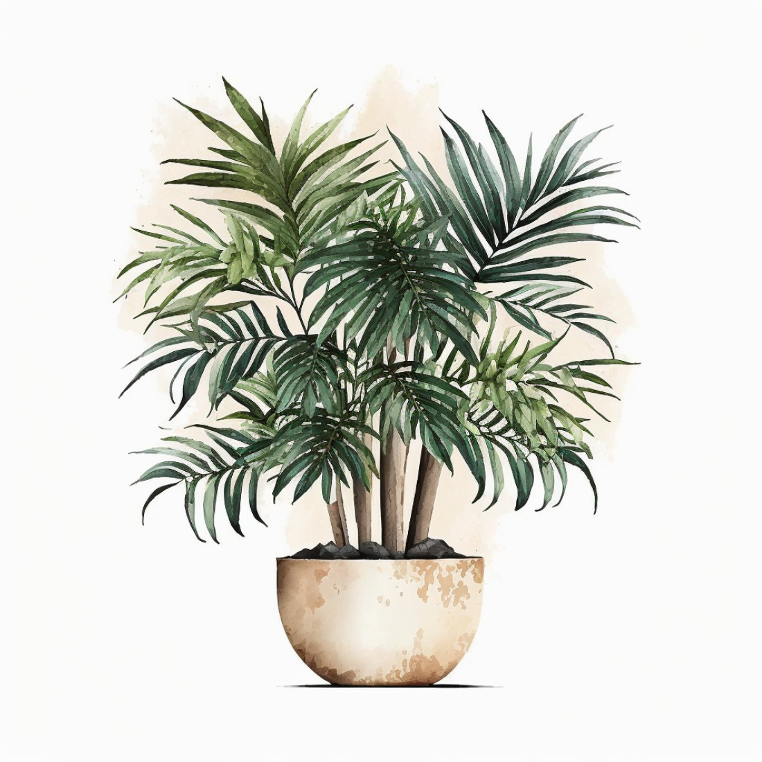 Watercolor Indoor Plants & Succulents Midjourney Prompt preview image.