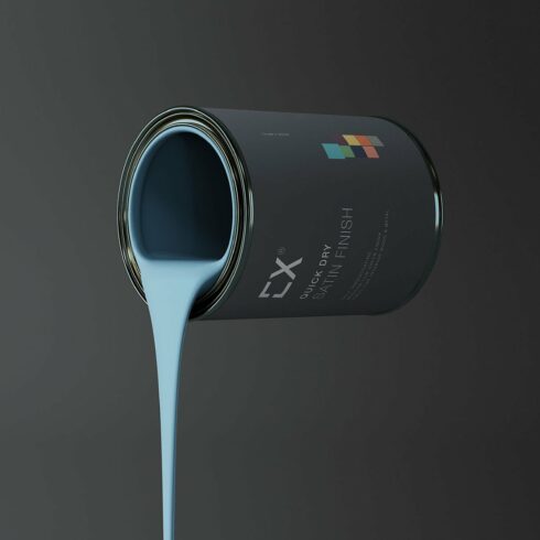 Pouring Paint Metal Bucket Mockup cover image.