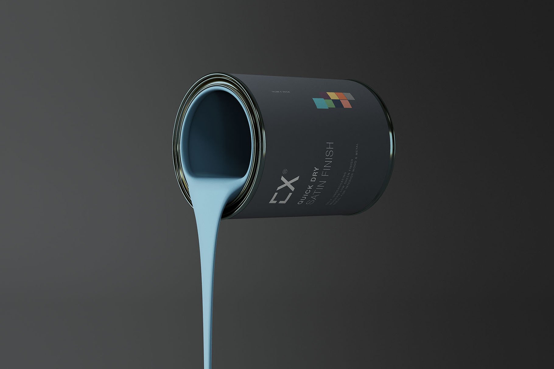 Pouring Paint Metal Bucket Mockup cover image.