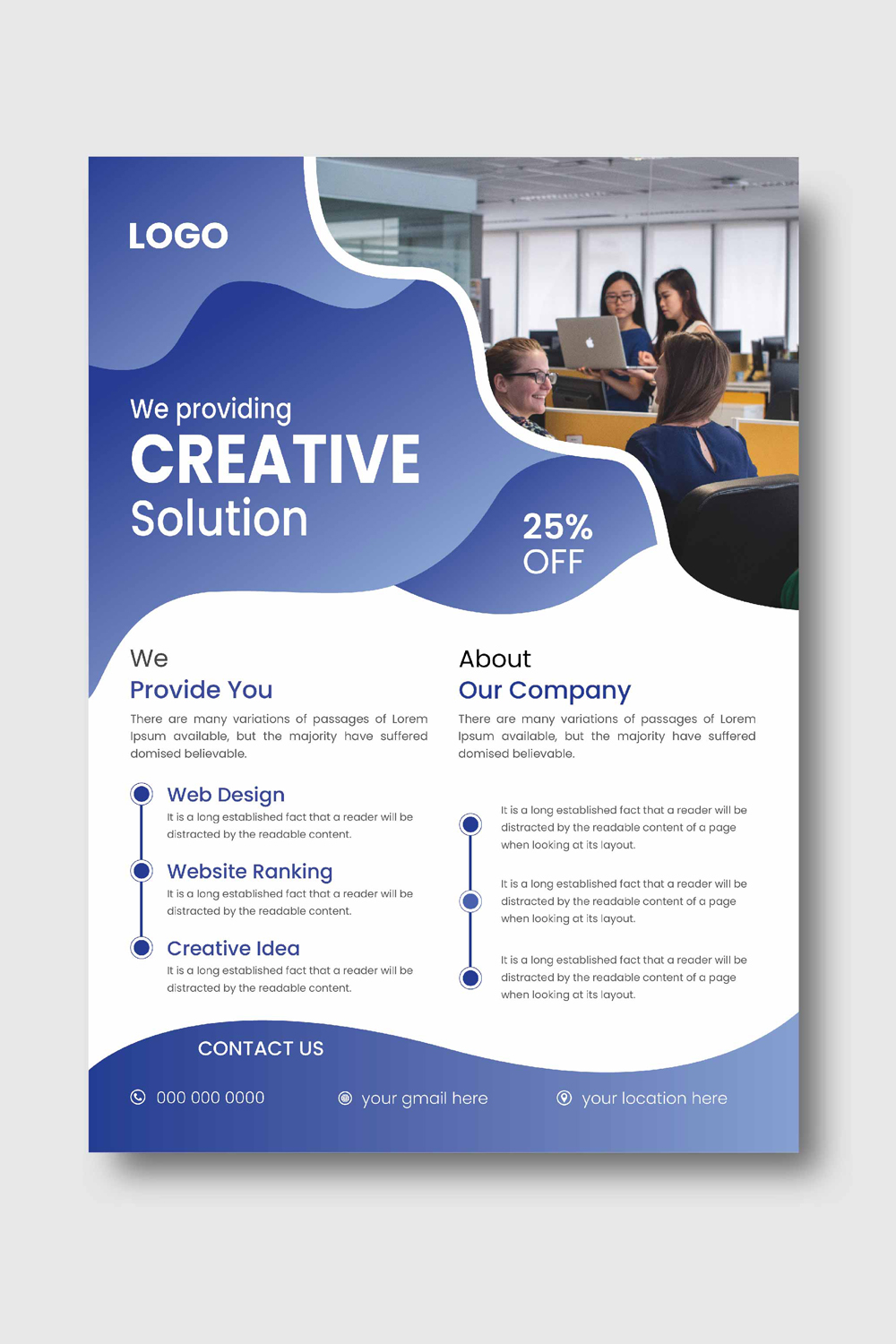Corporate Business Flyer Design pinterest preview image.