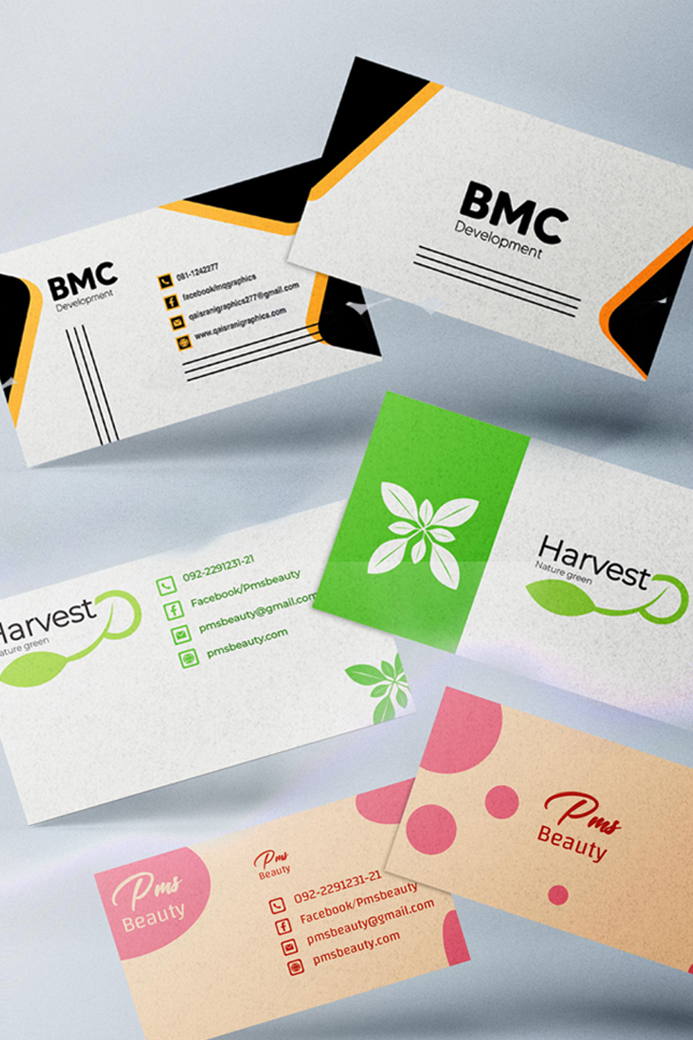 3 Minimalist Business Card Creative Design Pack pinterest preview image.
