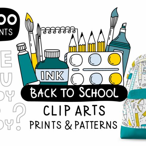 Back to School. Clip arts collection cover image.