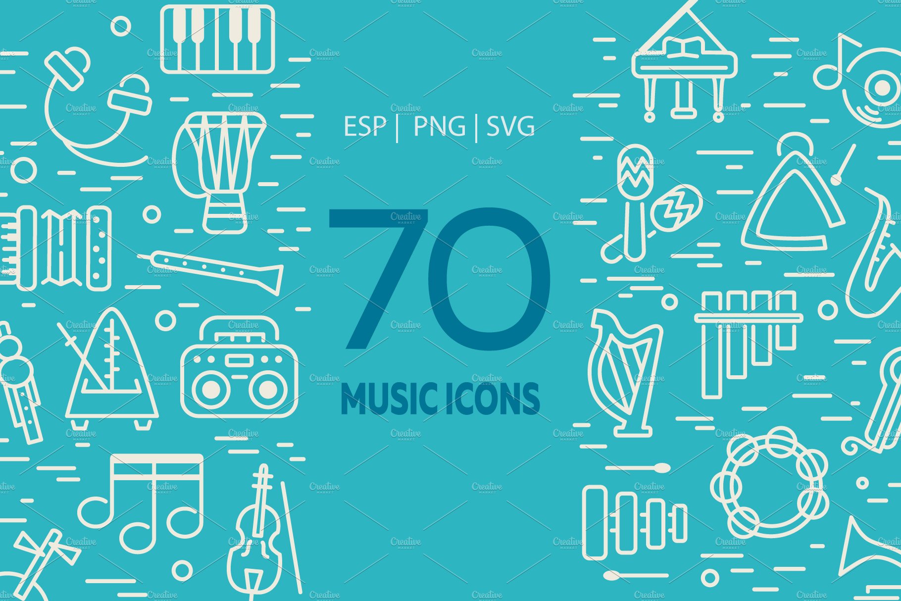 70 Music Icons cover image.