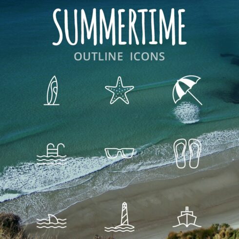 Summertime. A perfect summer iconset cover image.