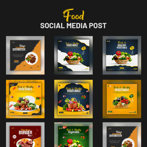 8+ Beautiful Food and restaurant social media Banner post template- only $3 cover image.