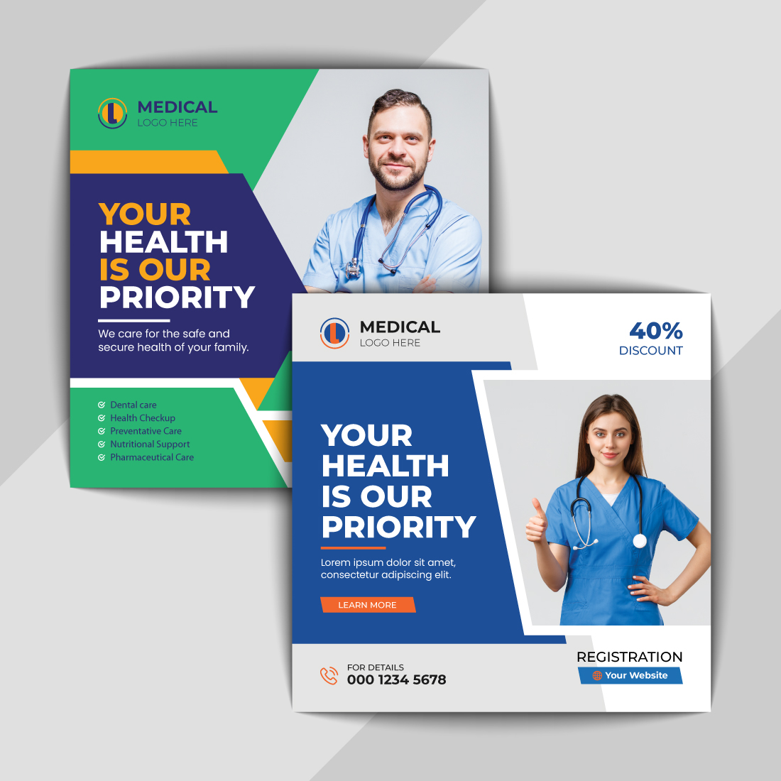 Medical Healthcare Social Media Banner Design cover image.