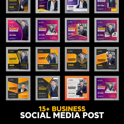 15+Digital marketing agency webinar or corporate social media post template vector only-$6 cover image.