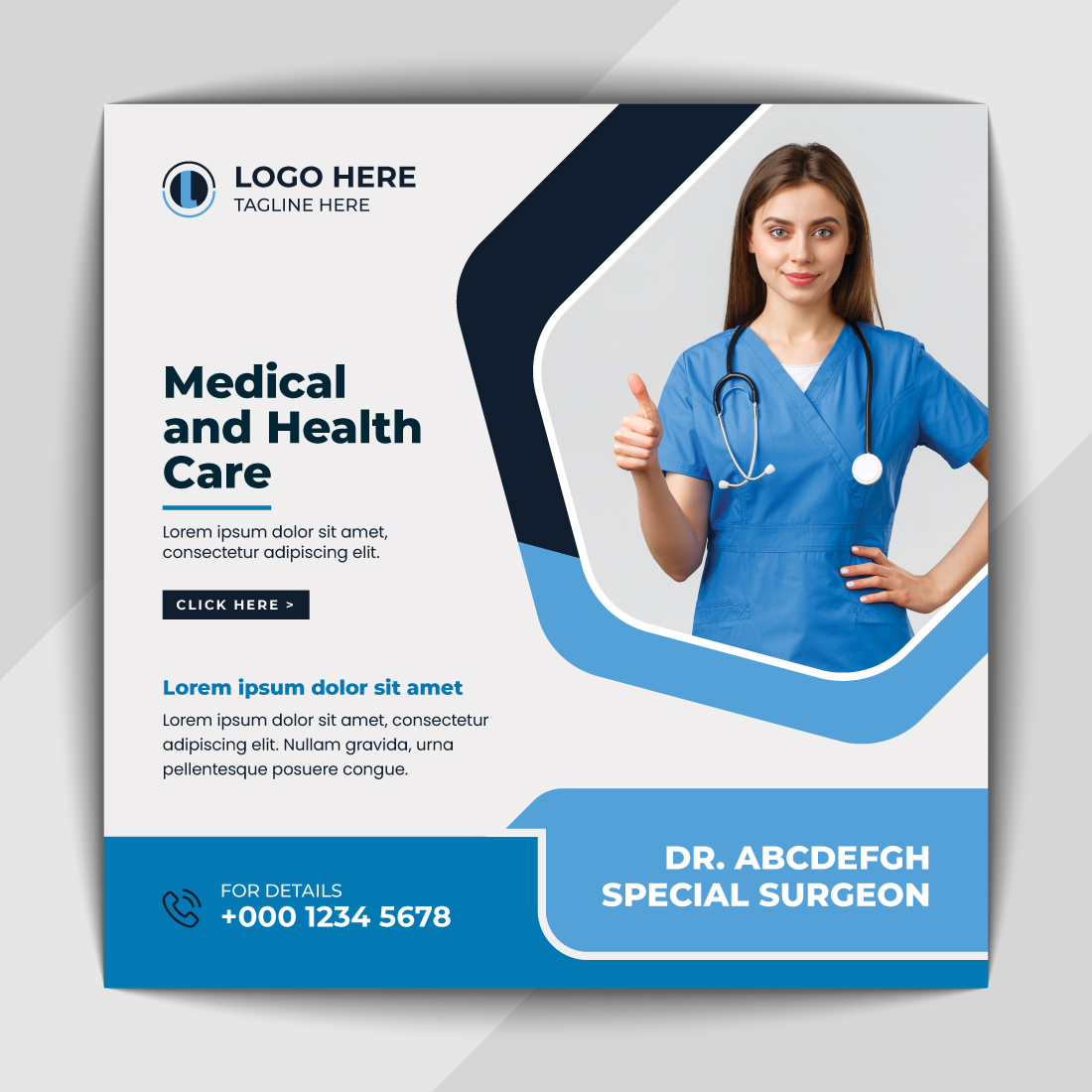 Medical Healthcare Social Media Banner Design preview image.