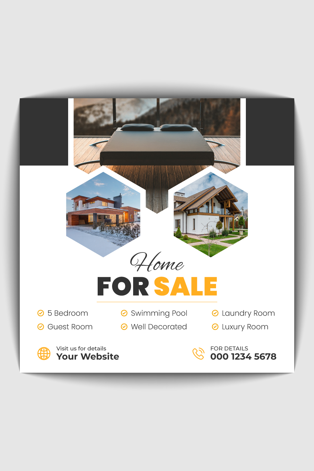 Real Estate Social Media Banner Design pinterest preview image.