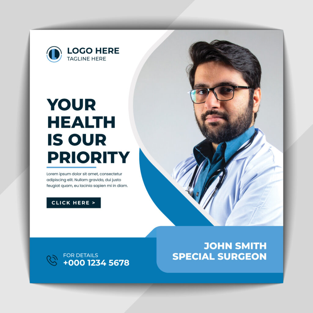 Medical Healthcare Social Media Banner Design MasterBundles