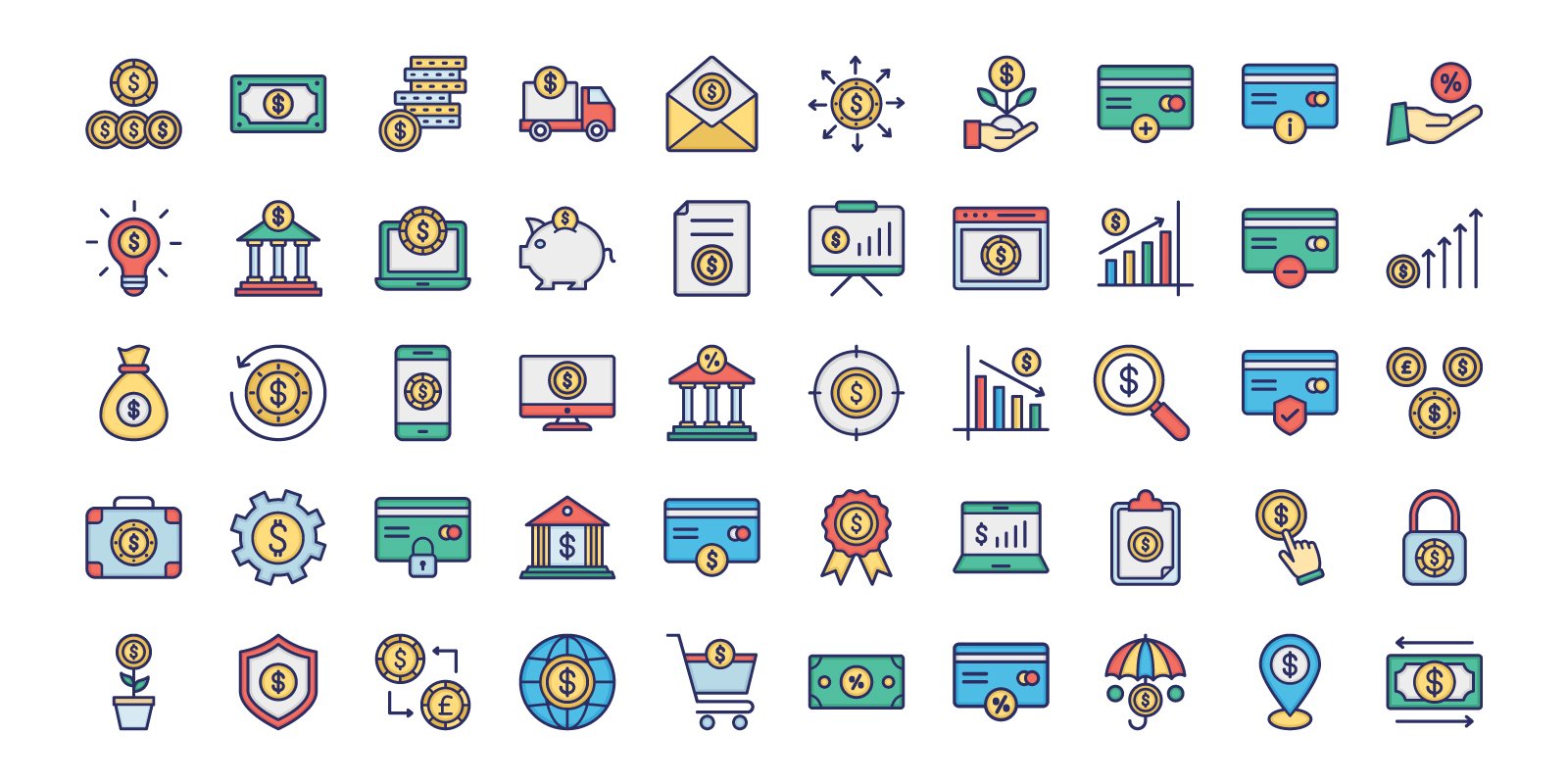 Banking & Finance Vector Icons preview image.