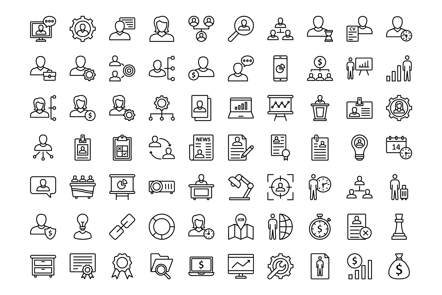 Human Resources Vector Icons preview image.