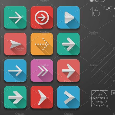 Arrows icons, Flat Ui Design cover image.