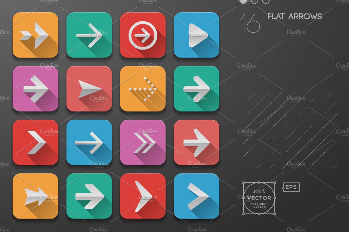 Arrows icons, Flat Ui Design cover image.