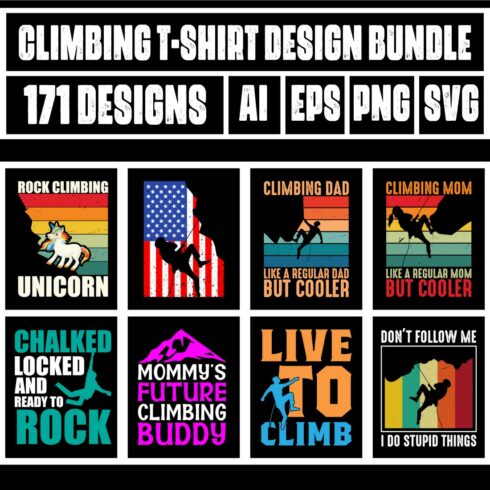 Climbing T-shirt Design Bundle 2 cover image.