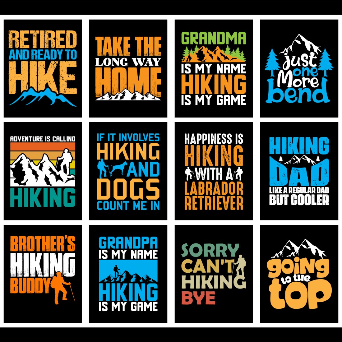 Hiking T-shirt Design Bundle 2 preview image.