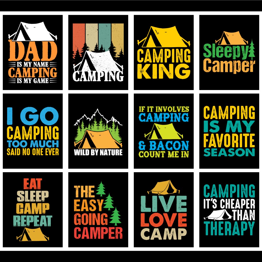 Camping T-shirt Design Bundle 2 cover image.