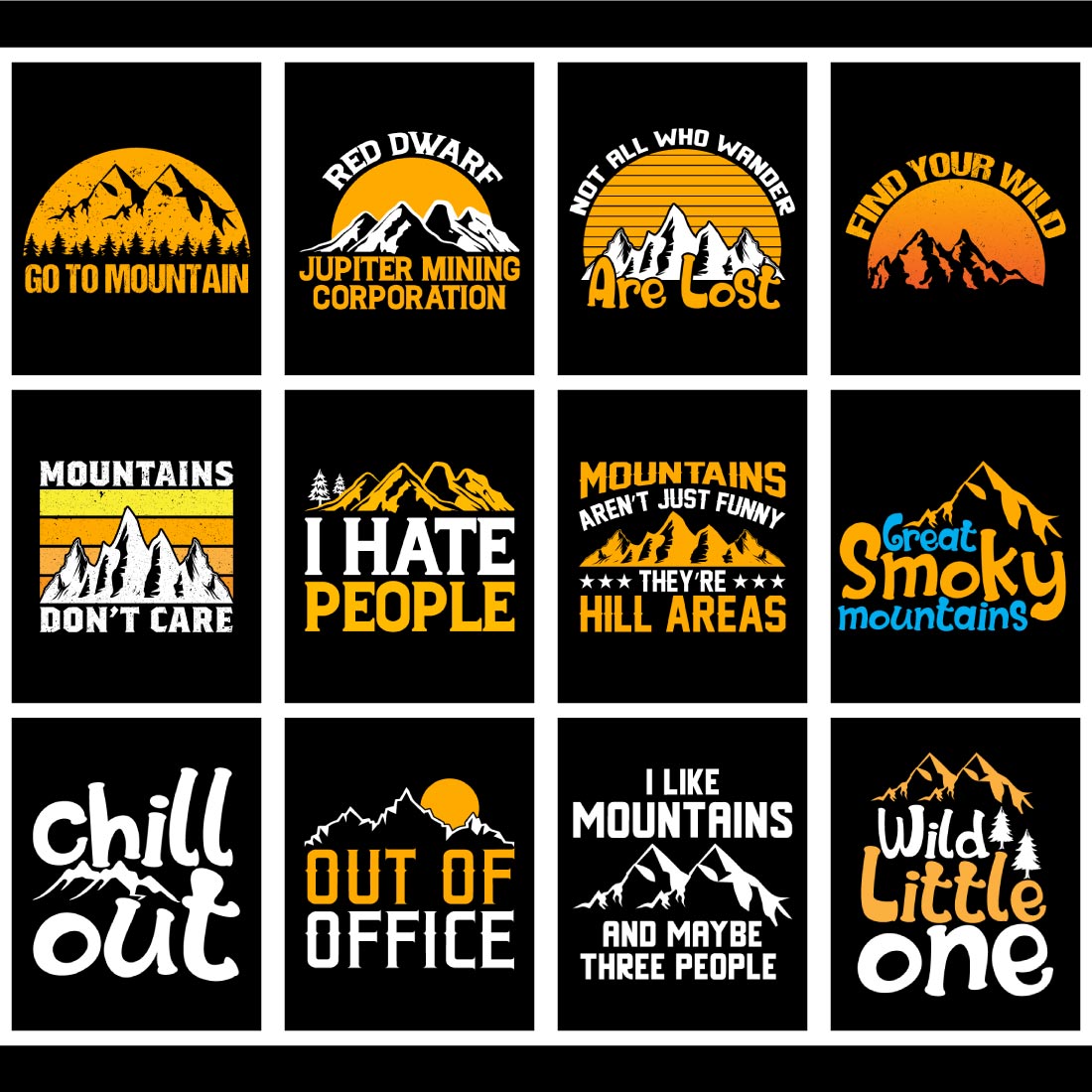 Mountain T-shirt Design Bundle 2 preview image.