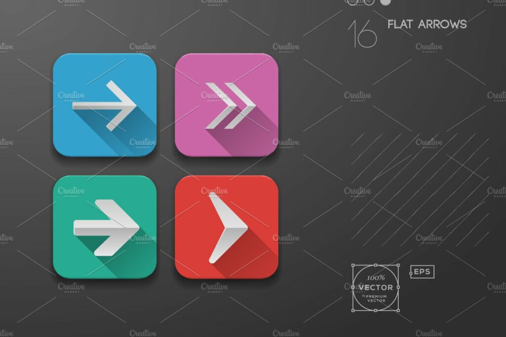 Arrows icons, Flat Ui Design – MasterBundles