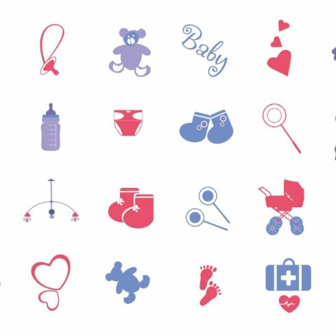Pregnancy and baby icons cover image.
