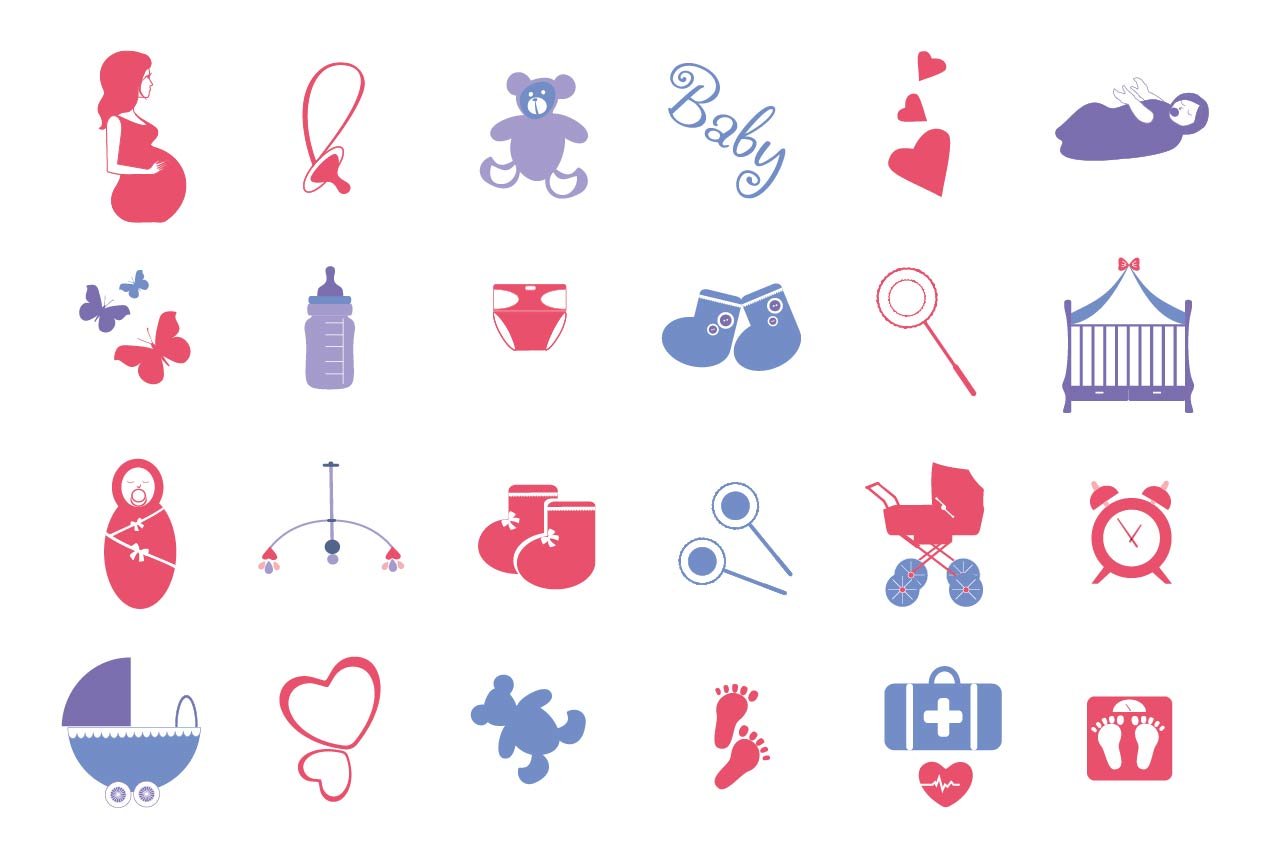 Pregnancy and baby icons cover image.