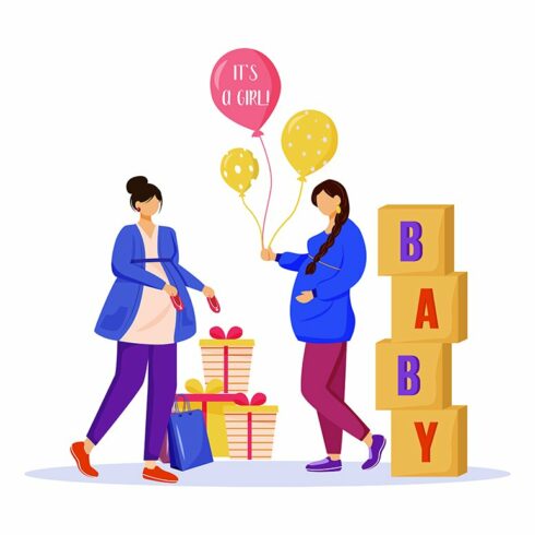 Women with baby shower gifts cover image.