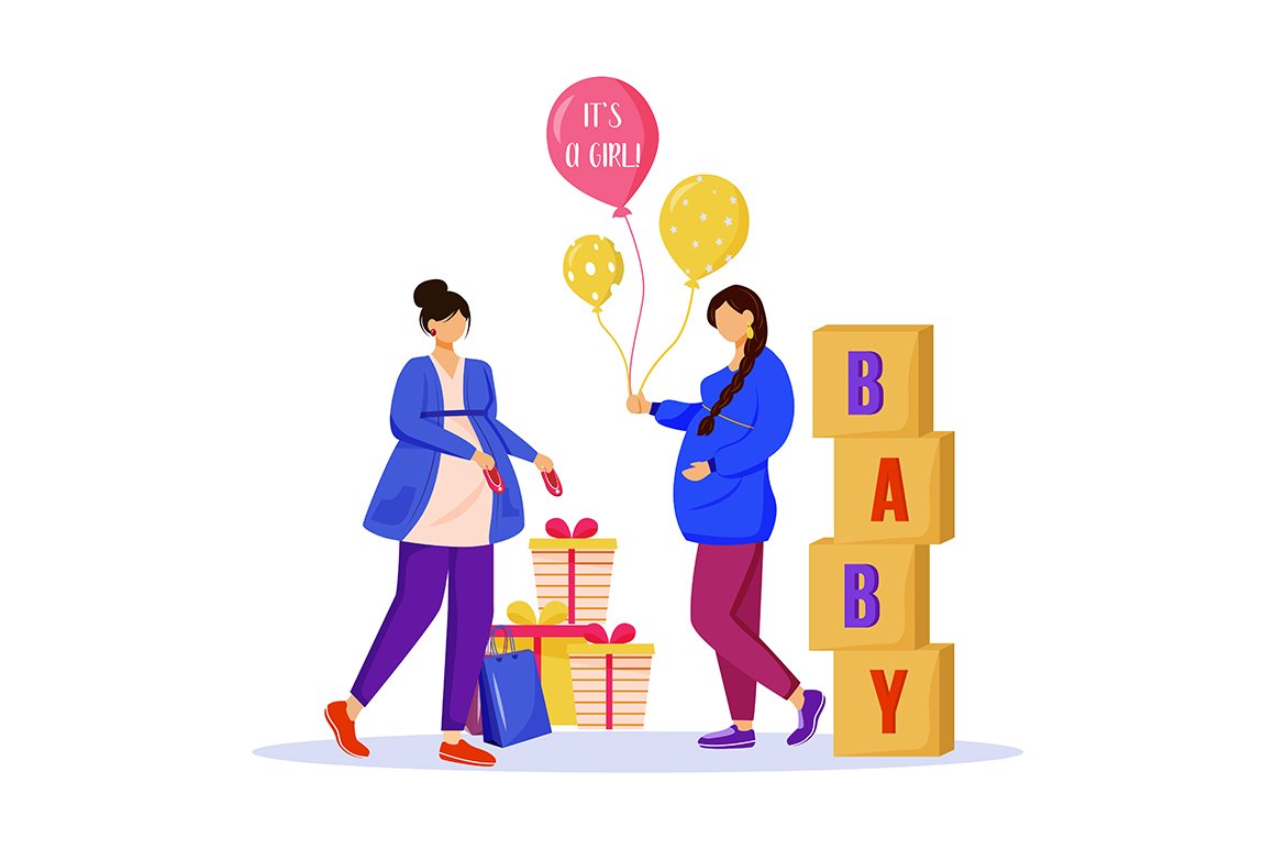 Women with baby shower gifts cover image.