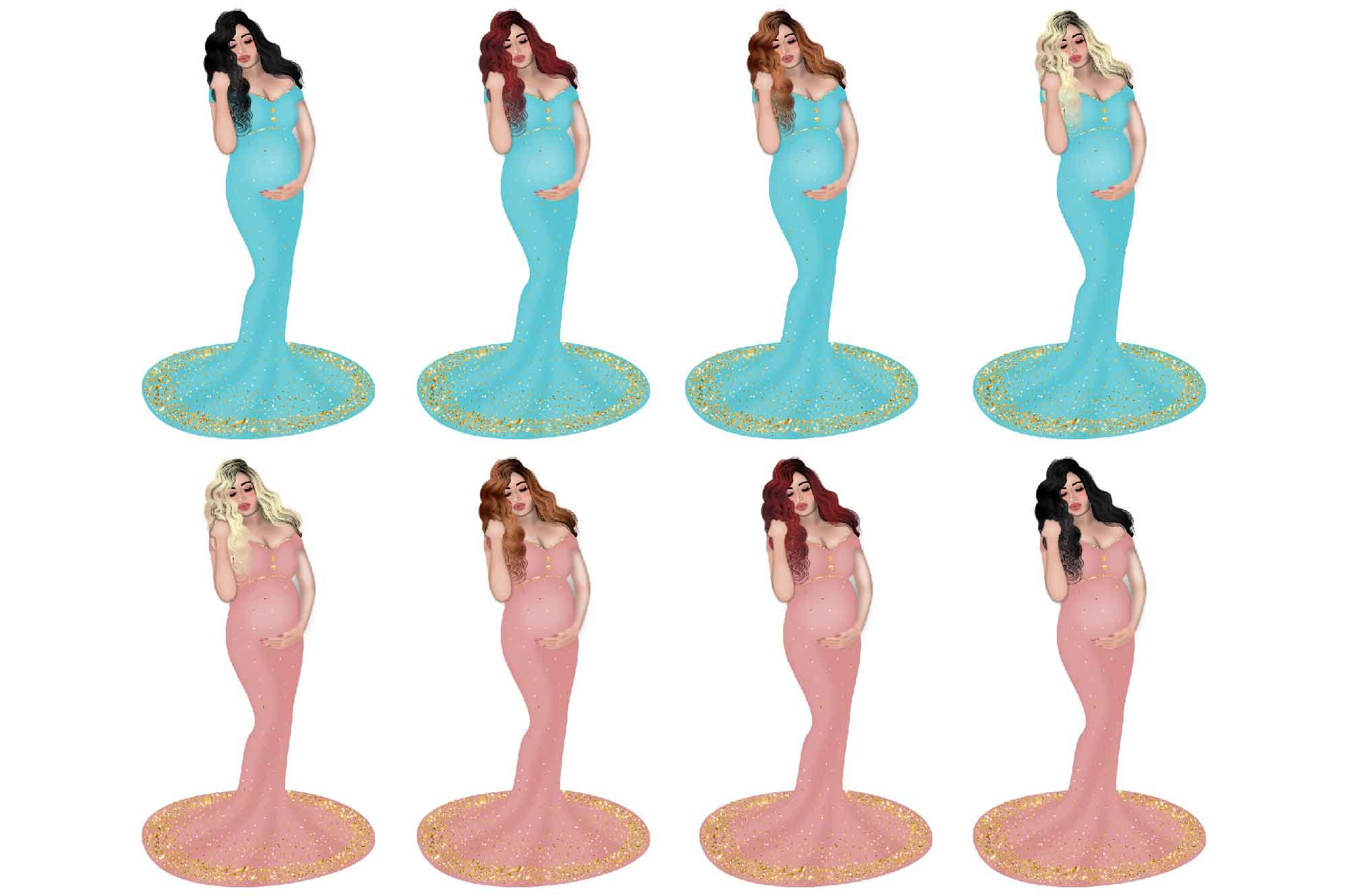 Pregnant Lady Clipart preview image.