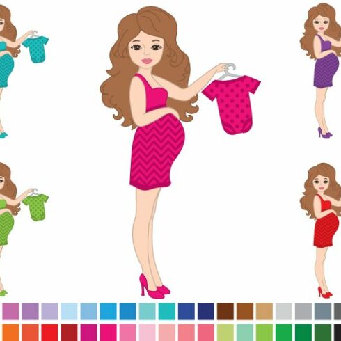 Vector Pregnant Woman Clipart cover image.